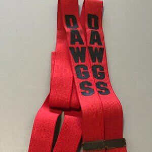 VINTAGE PINTAIL RED GEORGIA BULLDOGS DAWGS SUSPENDERS VARSITY BLOKECORE SPORTY